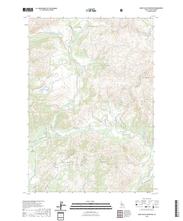 USGS Topographic Map – Bear Valley Mountain