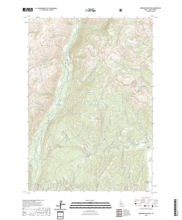 USGS Topographic Map – Bernard Mountain