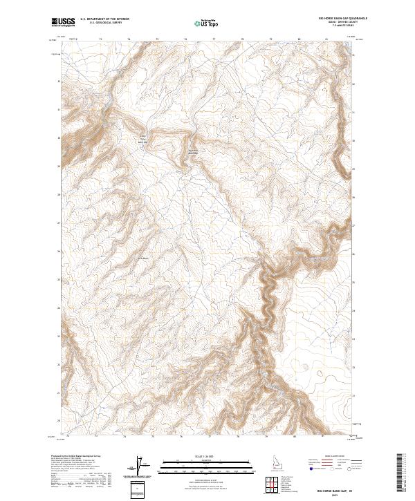 USGS Topographic Map – Big Horse Basin Gap