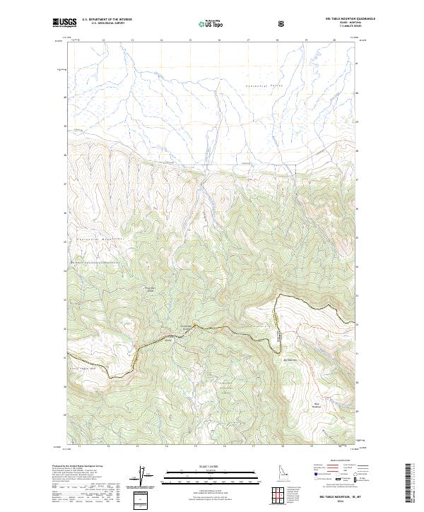 USGS Topographic Map – Big Table Mountain