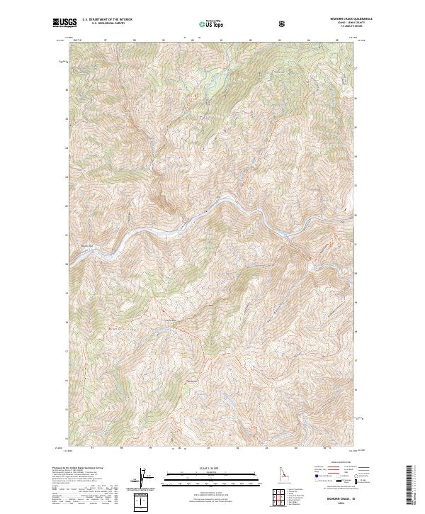 USGS Topographic Map – Bighorn Crags
