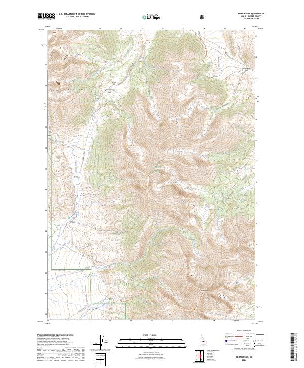 USGS Topographic Map – Borah Peak