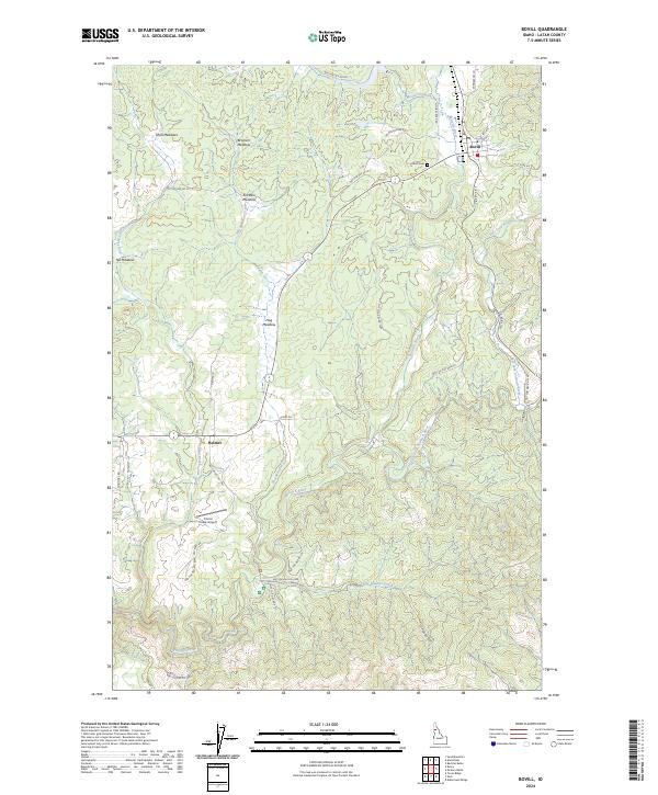 USGS Topographic Map – Bovill