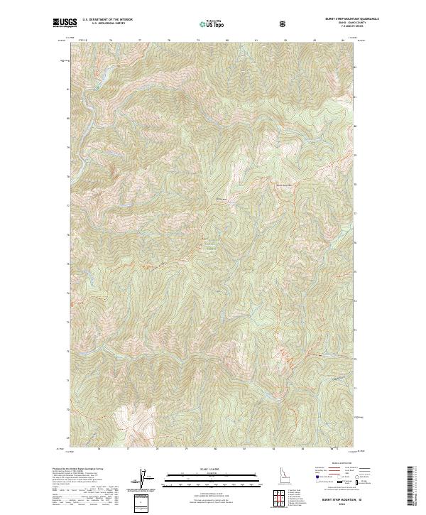 2024 Map of Burnt Strip Mountain, 2024 Print