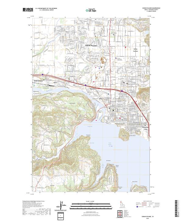2024 Map of Coeur D'Alene, 2024 Print