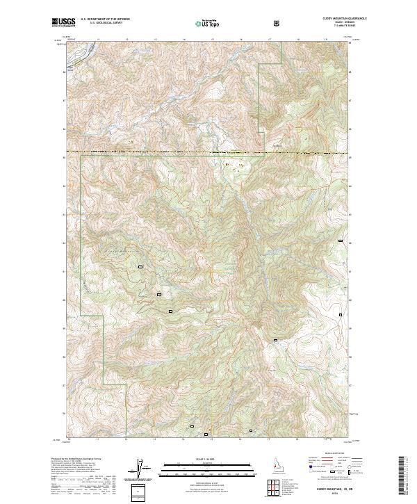 USGS Topographic Map – Cuddy Mountain