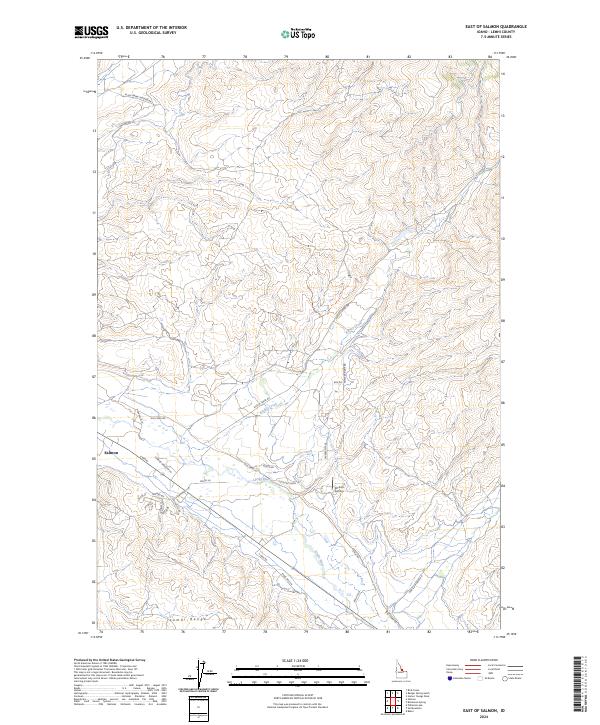 USGS Topographic Map – East of Salmon