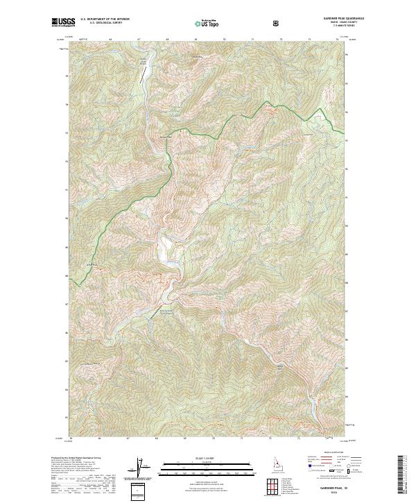 2024 Map of Gardiner Peak, 2024 Print