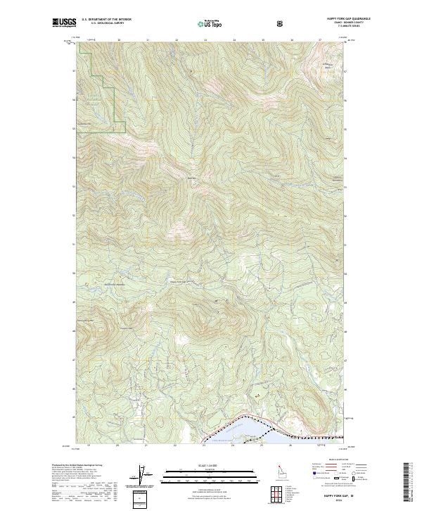 USGS Topographic Map – Happy Fork Gap