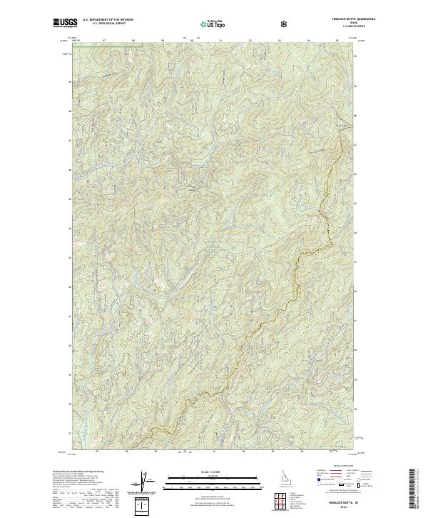 USGS Topographic Map – Hemlock Butte