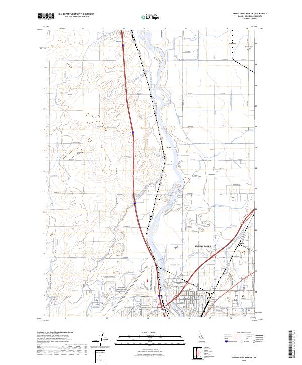 USGS Topographic Map – Idaho Falls North