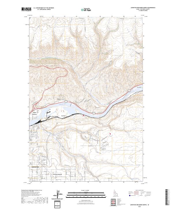 USGS Topographic Map – Lewiston Orchards North