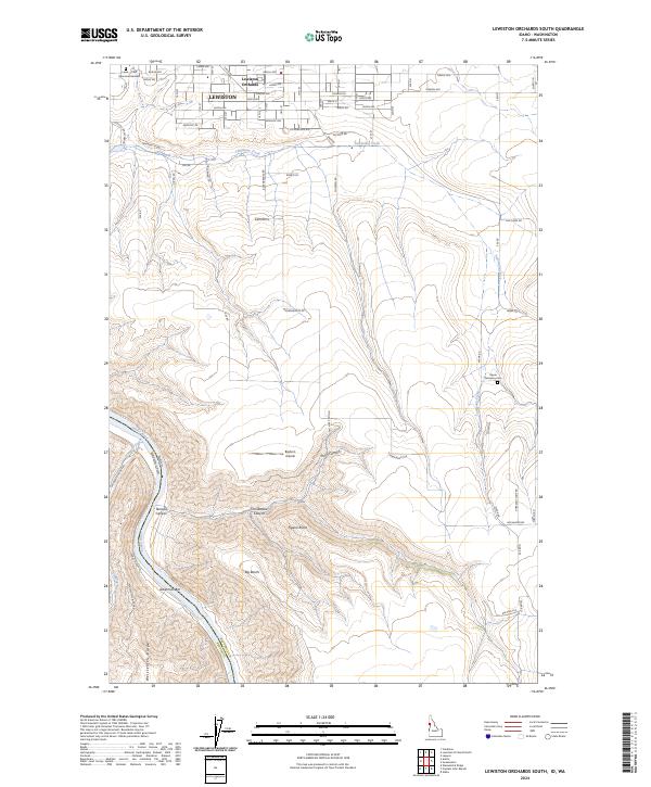 USGS Topographic Map – Lewiston Orchards South