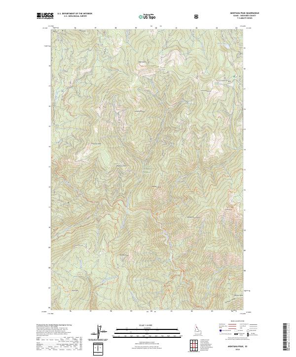 USGS Topographic Map – Montana Peak