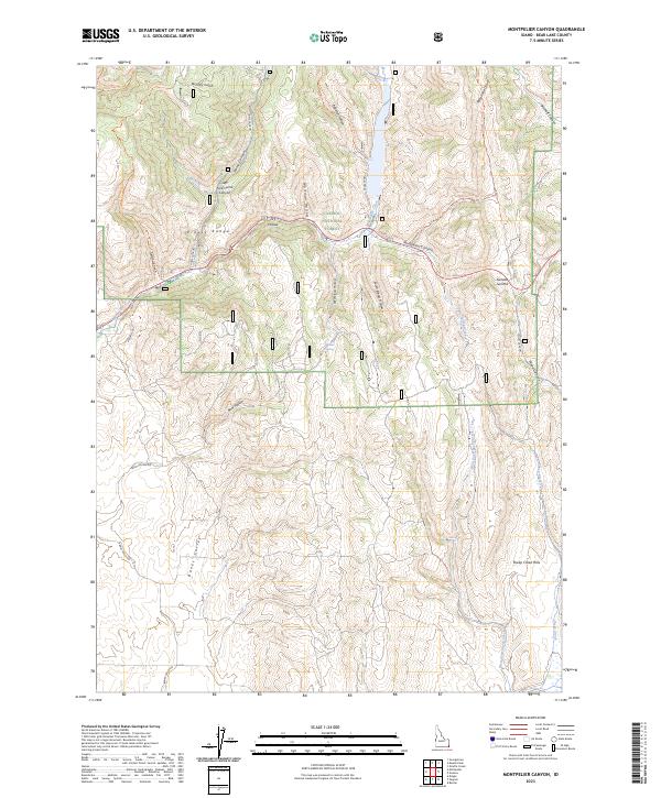 USGS Topographic Map – Montpelier Canyon