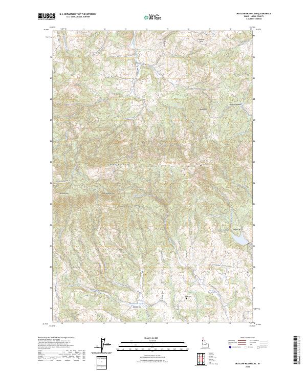 USGS Topographic Map – Moscow Mountain