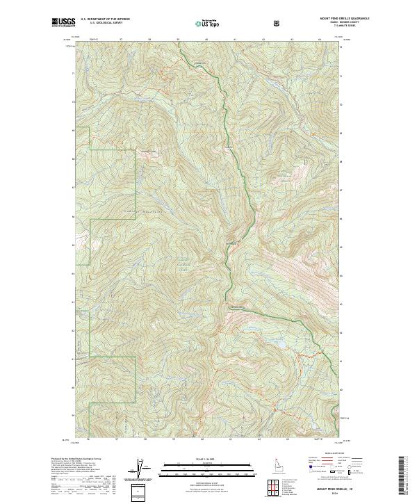 USGS Topographic Map – Mount Pend Oreille