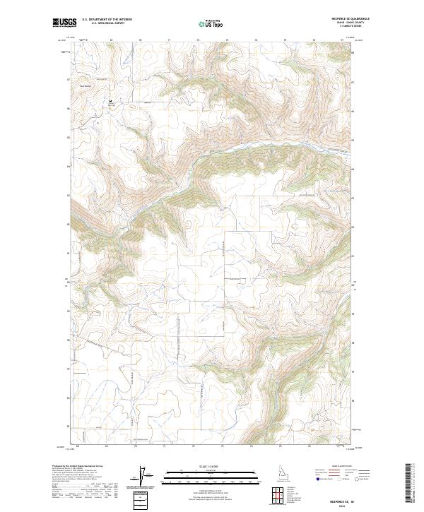 2024 Map of Nezperce SE, 2024 Print