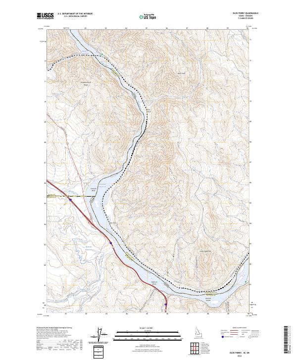 USGS Topographic Map – Olds Ferry