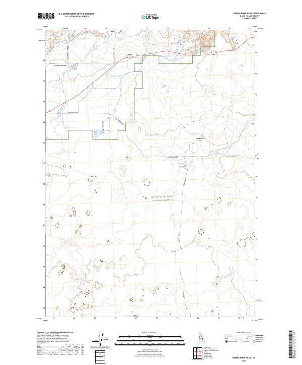 USGS Topographic Map – Paddelford Flat