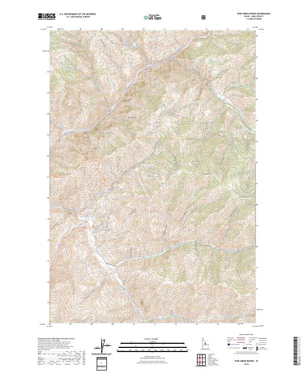 USGS Topographic Map – Pine Creek Rapids
