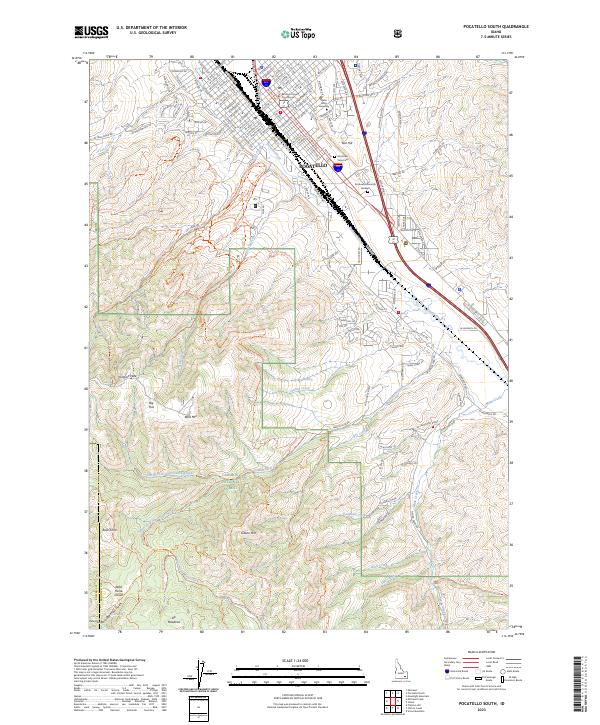 USGS Topographic Map – Pocatello South