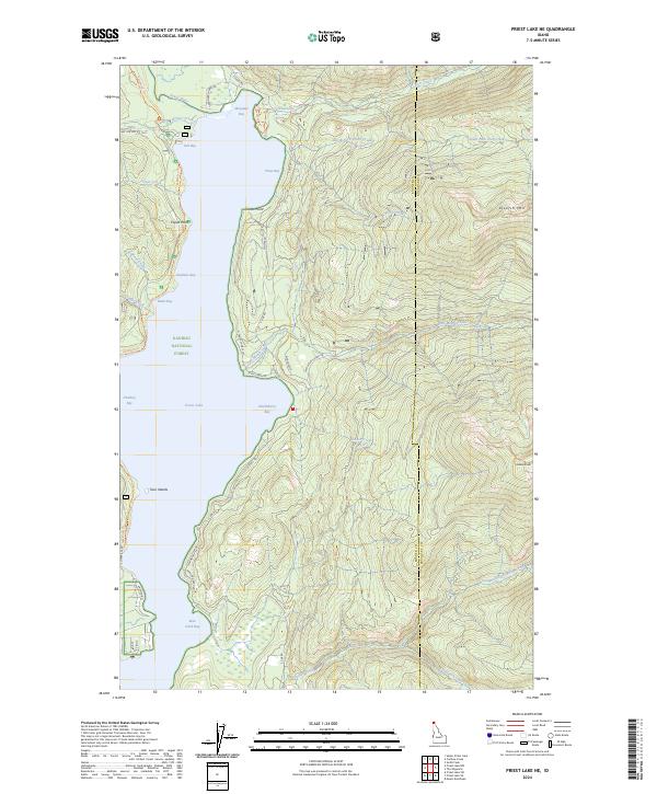 USGS Topographic Map – Priest Lake NE