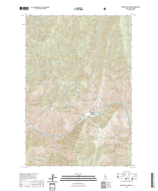 USGS Topographic Map – Riggins Hot Springs