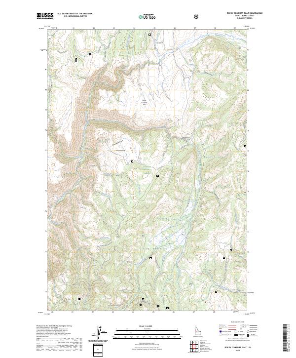 USGS Topographic Map – Rocky Comfort Flat