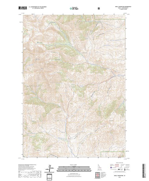 USGS Topographic Map – Shelly Mountain