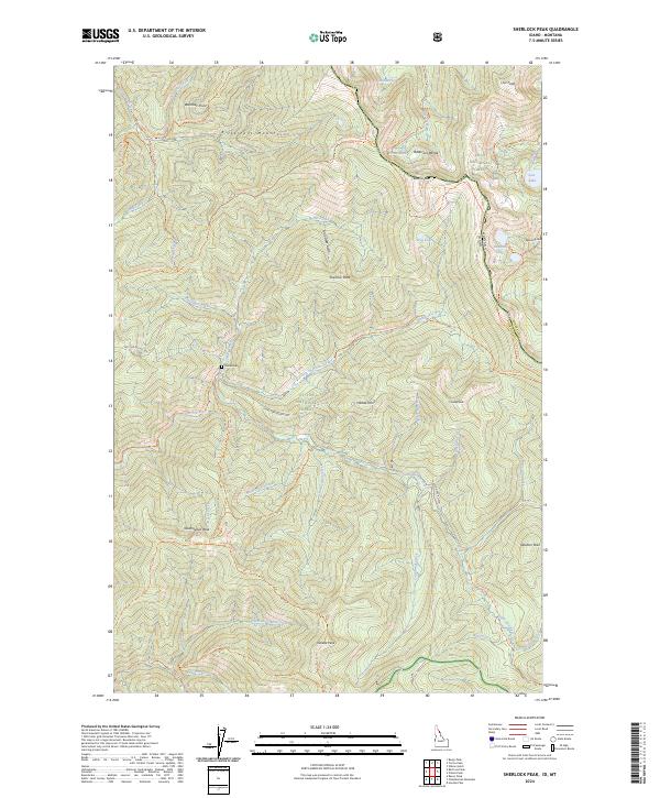 USGS Topographic Map – Sherlock Peak