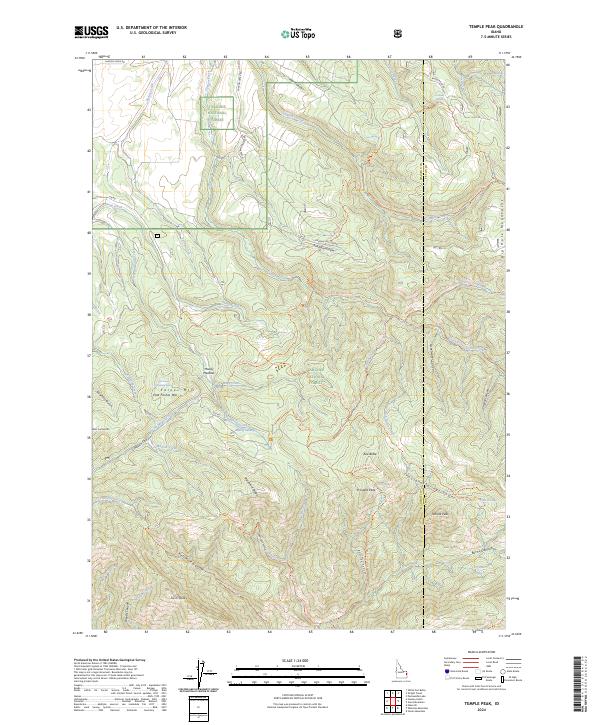 USGS Topographic Map – Temple Peak