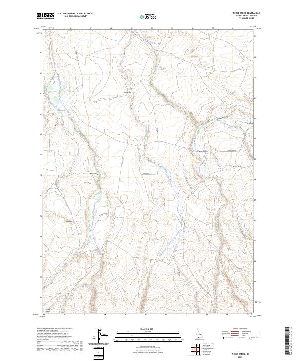 USGS Topographic Map – Three Creek