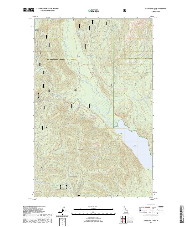 USGS Topographic Map – Upper Priest Lake
