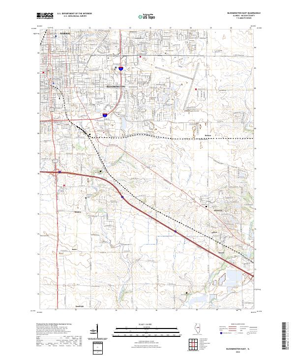 USGS Topographic Map – Bloomington East