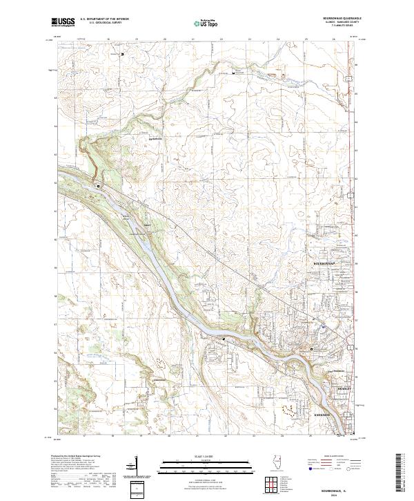 USGS Topographic Map – Bourbonnais