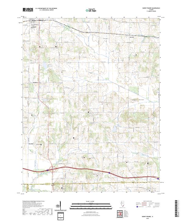 USGS Topographic Map – Burnt Prairie