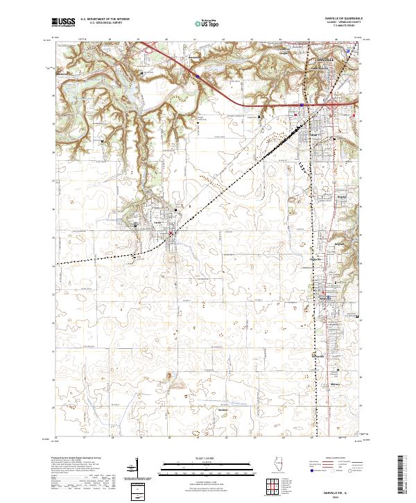 USGS Topographic Map – Danville SW