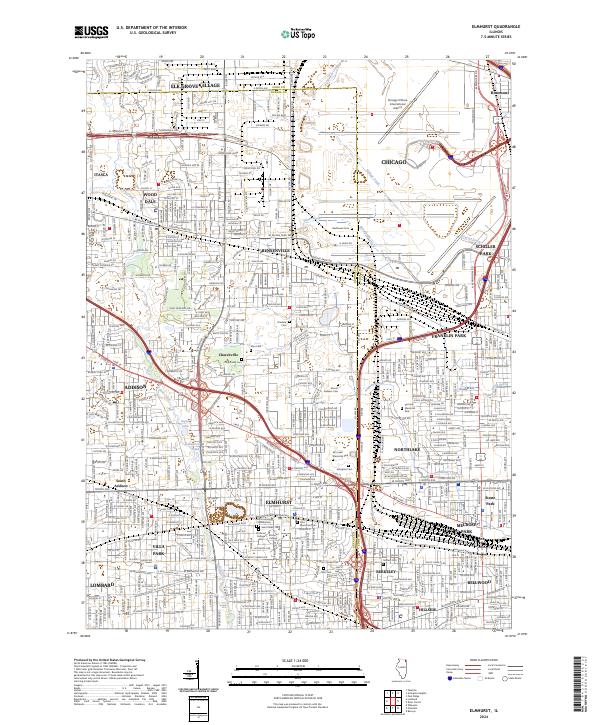 USGS Topographic Map – Elmhurst