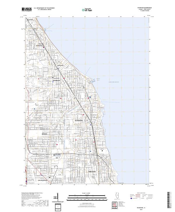 USGS Topographic Map – Evanston