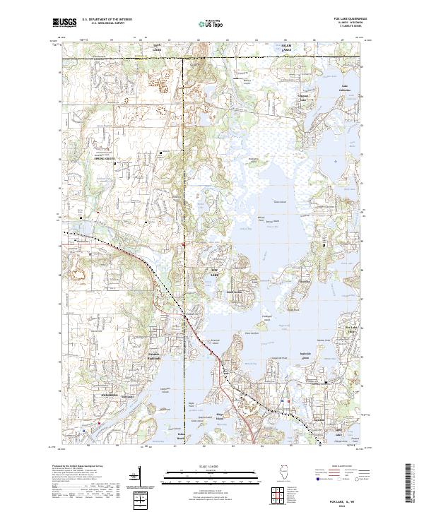 2024 Map of Fox Lake, 2024 Print