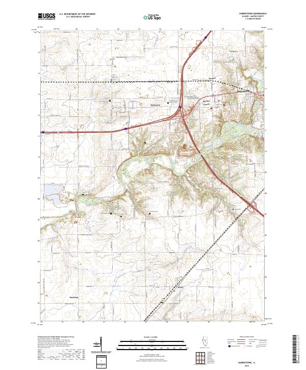 USGS Topographic Map – Harristown