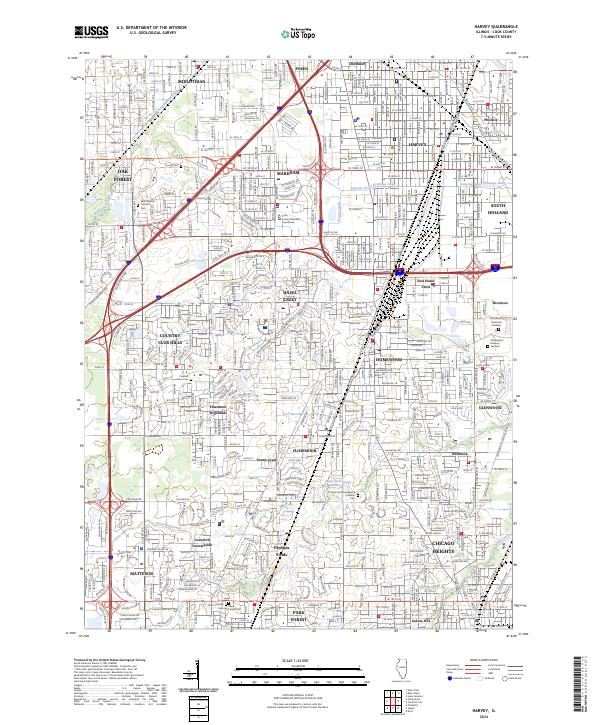 USGS Topographic Map – Harvey