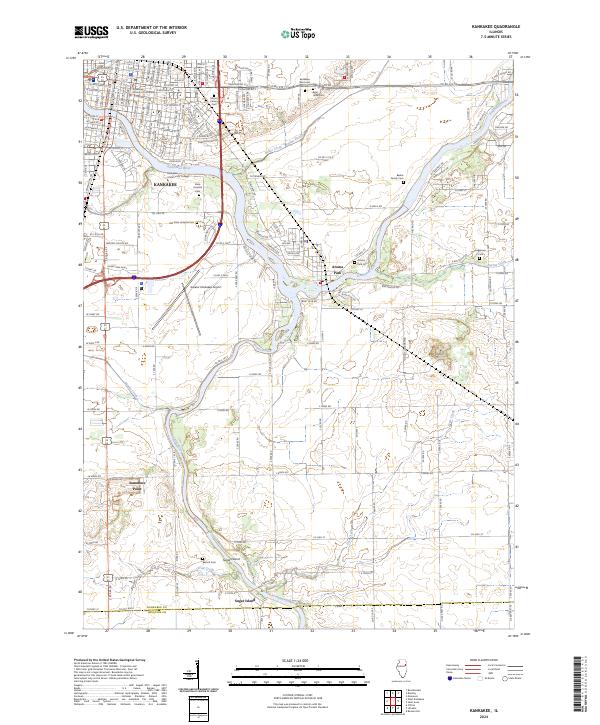USGS Topographic Map – Kankakee