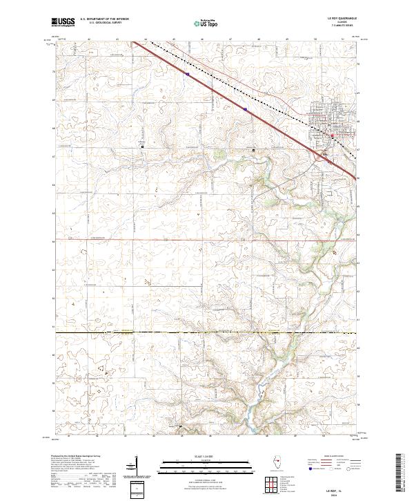 USGS Topographic Map – Le Roy