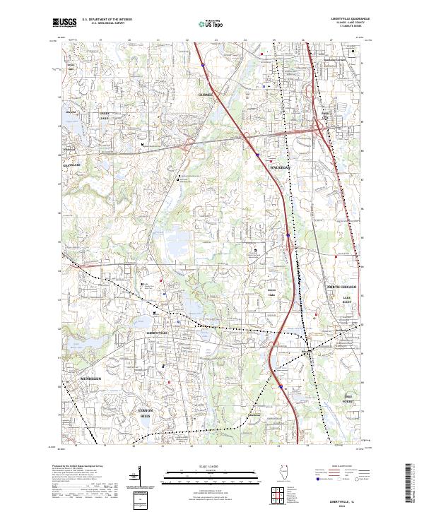 USGS Topographic Map – Libertyville