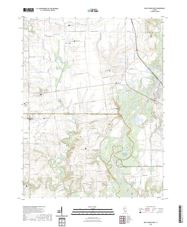 USGS Topographic Map – New Athens West