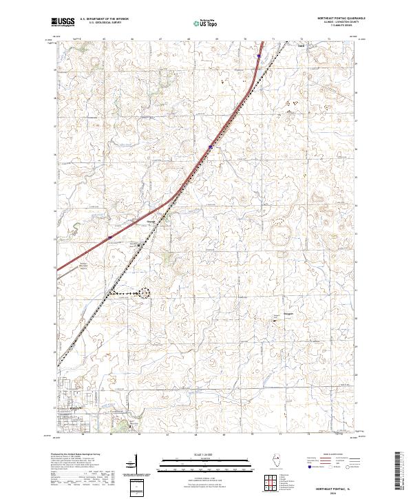 USGS Topographic Map – Northeast Pontiac
