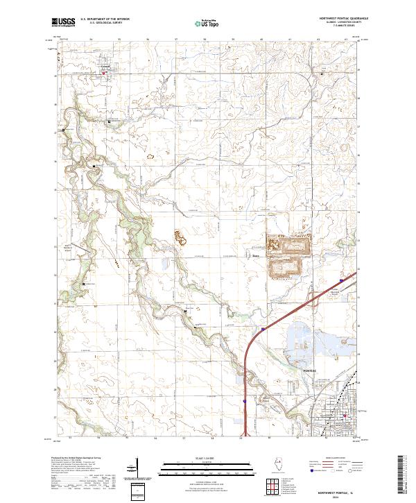 USGS Topographic Map – Northwest Pontiac