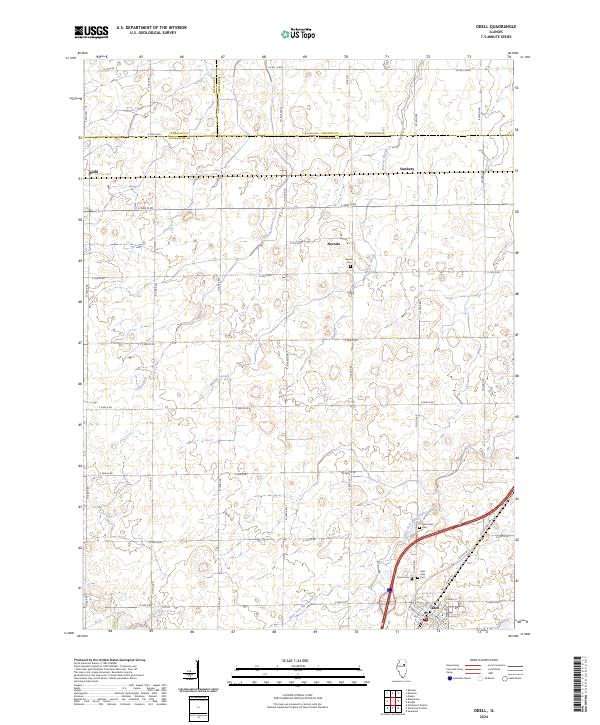 USGS Topographic Map – Odell